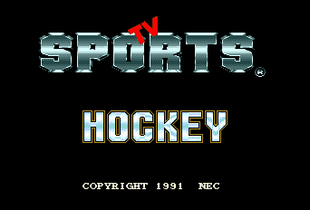 TV Sports Hockey title screen for TurboGrafx-16